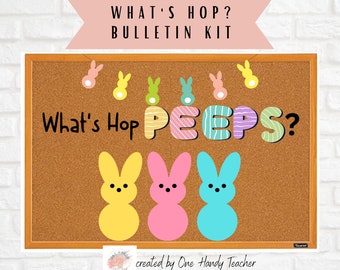 Spring Bulletin, Easter  PEEPS Bulletin, Teacher classroom, Bulletin Board Kit, Easter Bunny Bulletin, Classroom decor, office bulletin