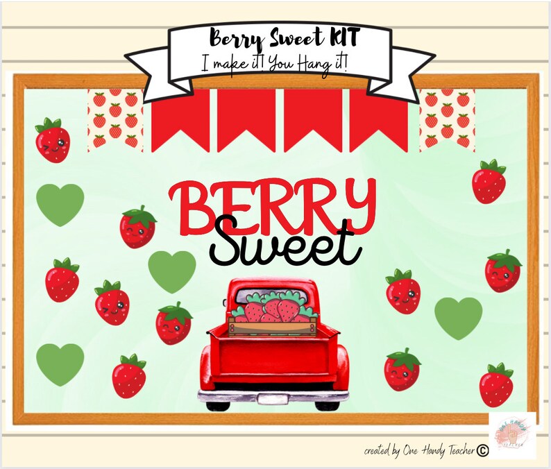 Berry Sweet Strawberry Bulletin Farmhouse Truck Decor Etsy