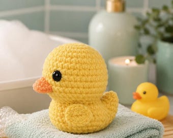 Patrón de pato a crochet en PDF / Tutorial de pato amigurumi / Patrón de peluche de pato adorable / Descarga digital de juguete de crochet fácil