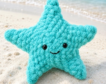 Patrón de estrella de mar a crochet en PDF / Tutorial para crear un adorable peluche de estrella de mar amigurumi (descarga digital)