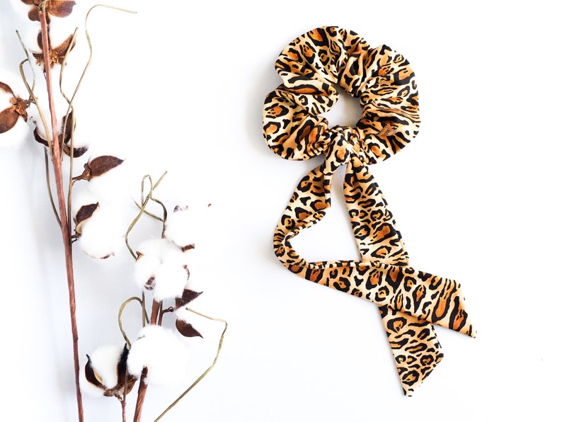 Animal print scarf Leopard scrunchies with ribbon Leopard for hair Animal Print scrunchies Hair Band Cheetah scrunchies|Wild scrunchies