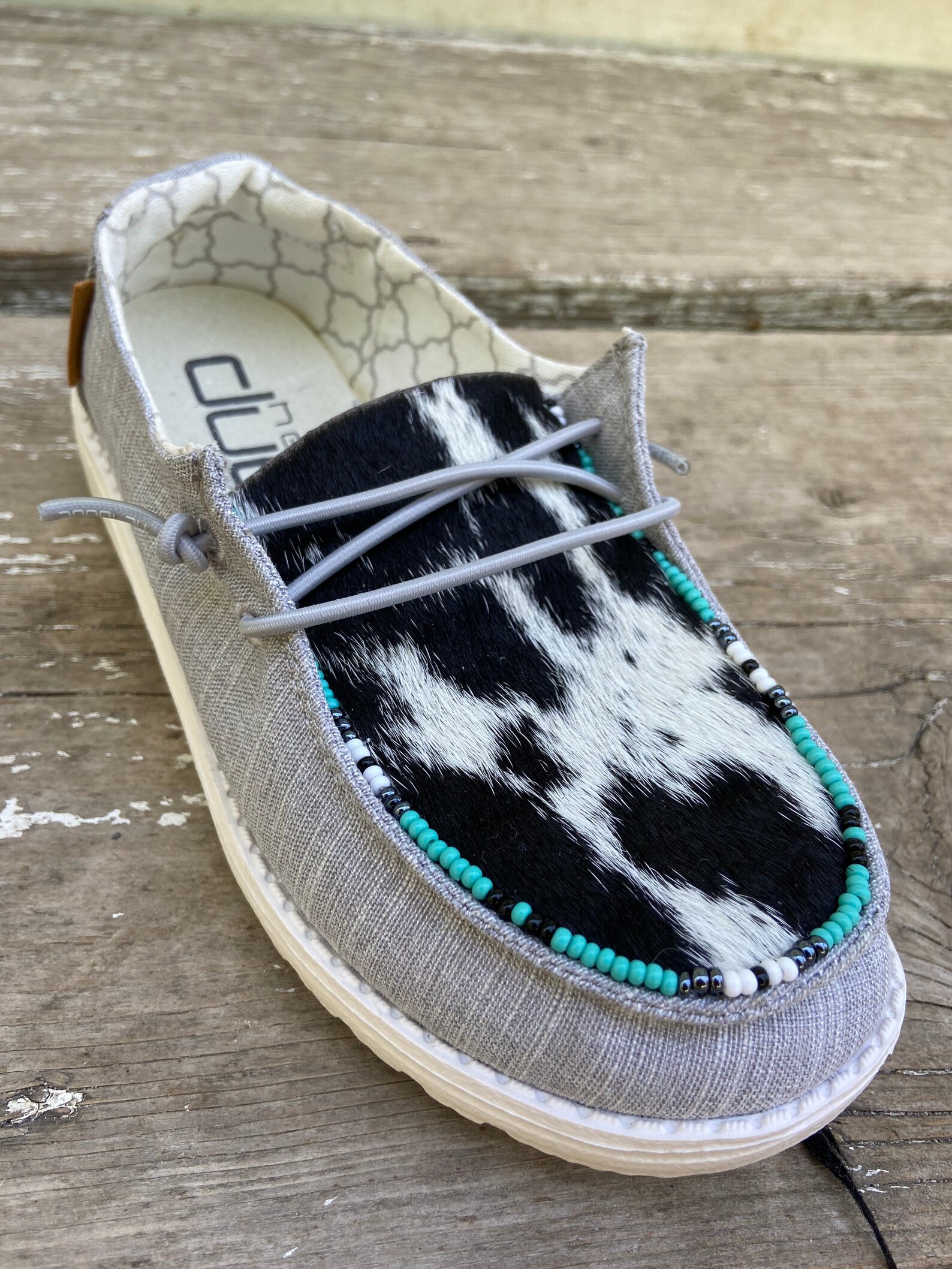 Cowhide Beaded Hey Dudes SoDak Frost Youth Sizes Etsy