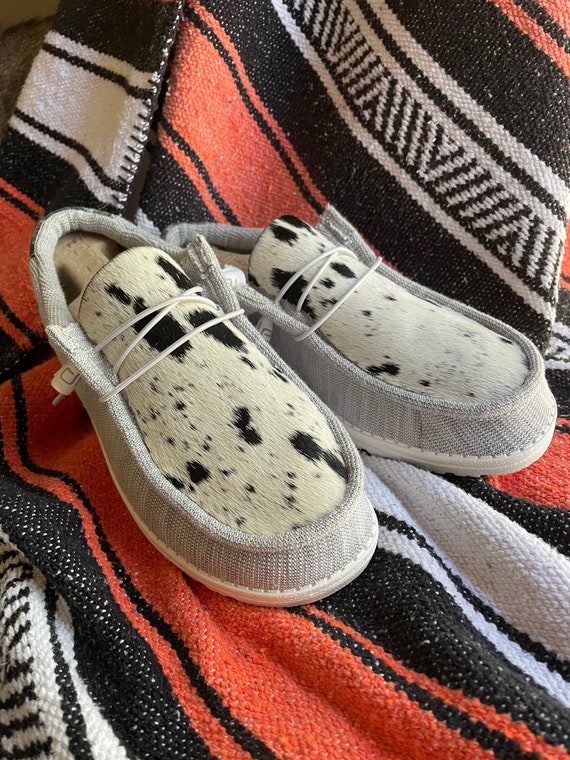 Mens Grey Cowhide Hey Dudes the Levi - Etsy