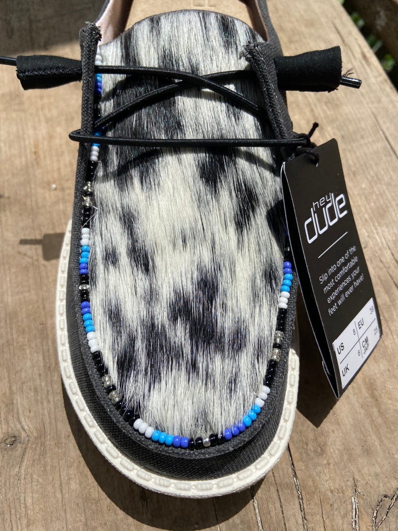 Cowhide Beaded Hey Dude Shoes Colorado Winter | Etsy