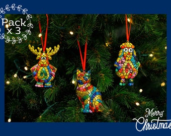 Christmas ornament Animal pack #5 - Christmas - Barcino Designs - Unique Hand Painted