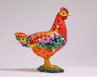 Chicken Sculpture 20 cm (depth) - Classic - Barcino Designs - Unique Hand Painted