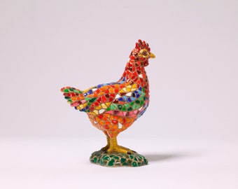 Chicken Sculpture 10 cm (depth) - Classic - Barcino Designs - Unique Hand Painted