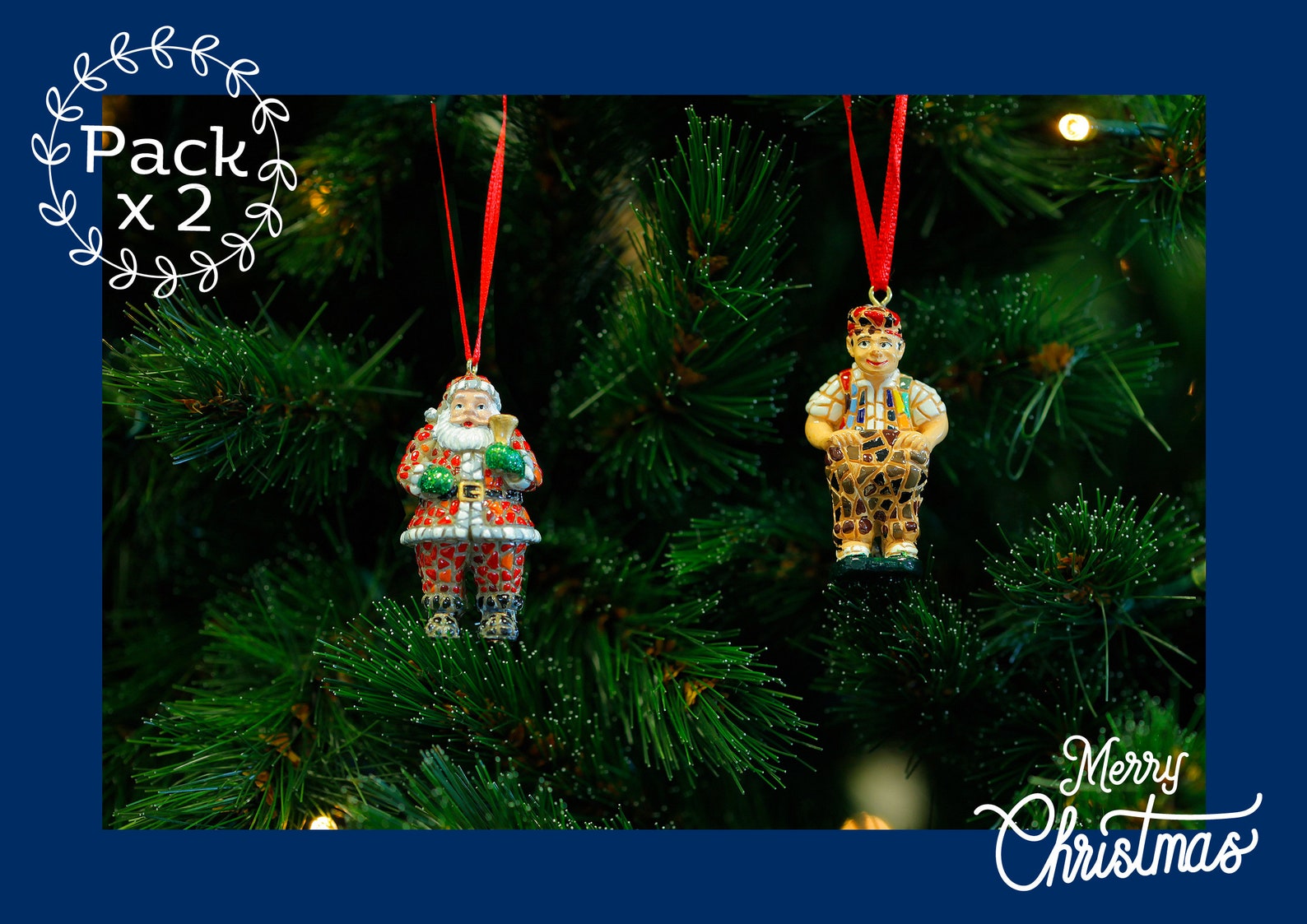 Christmas ornament pack Caganer and Santa Claus Christmas Etsy