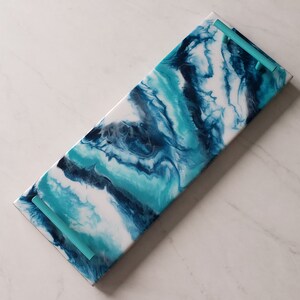 Navy & Teal Marble Epoxy Charcuterie Board image 8