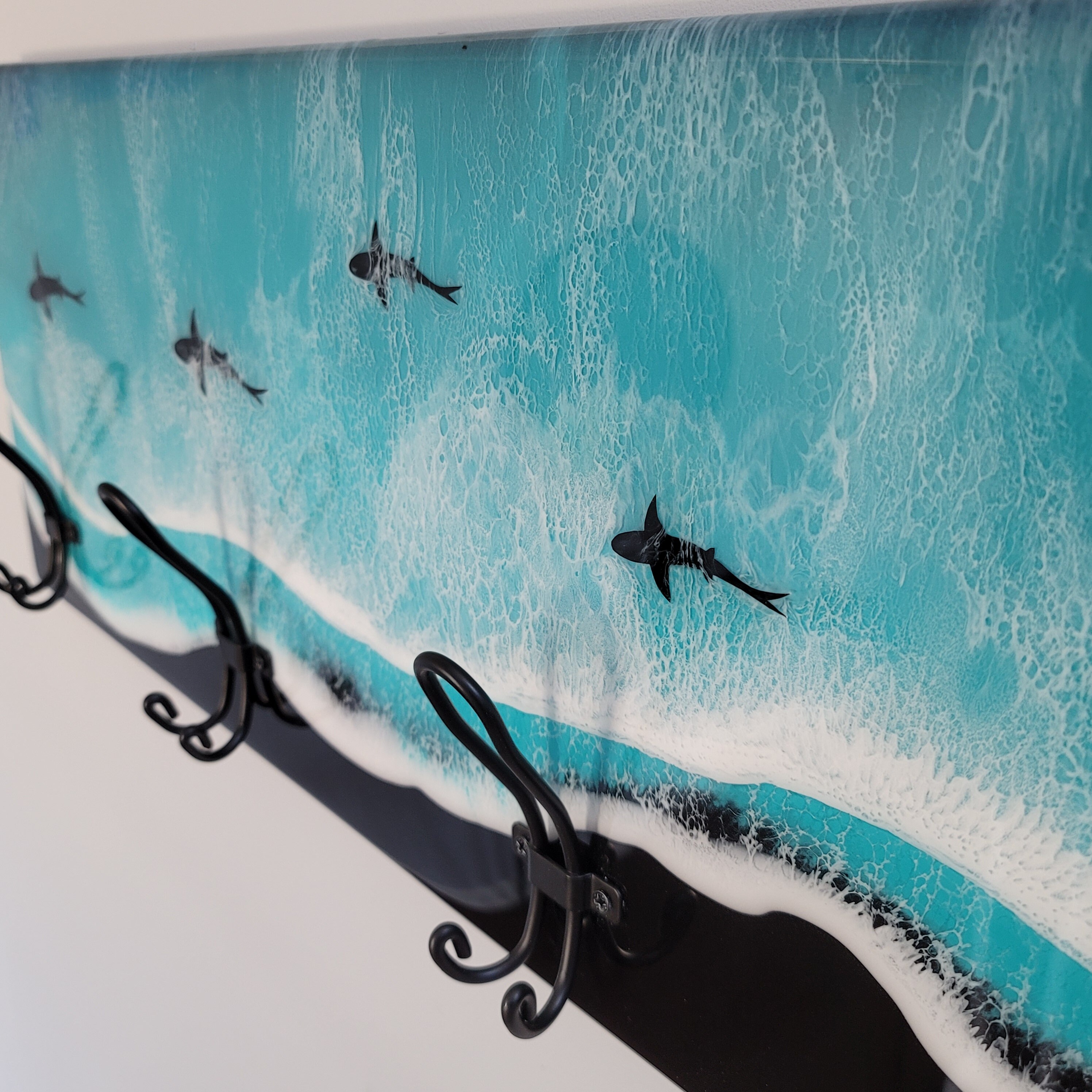 Black Beach Ocean Wave Coat Rack - Etsy