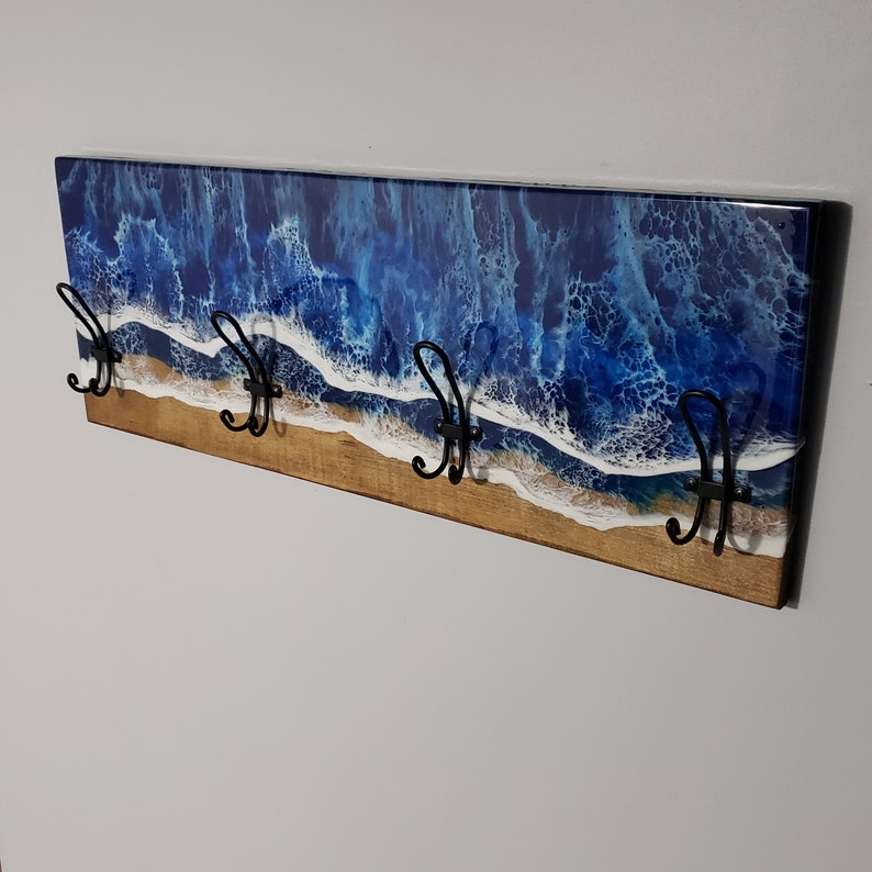 Coast Wall Rack Deep Blue Ocean Wave Wall Mounted Coat Rack - Etsy