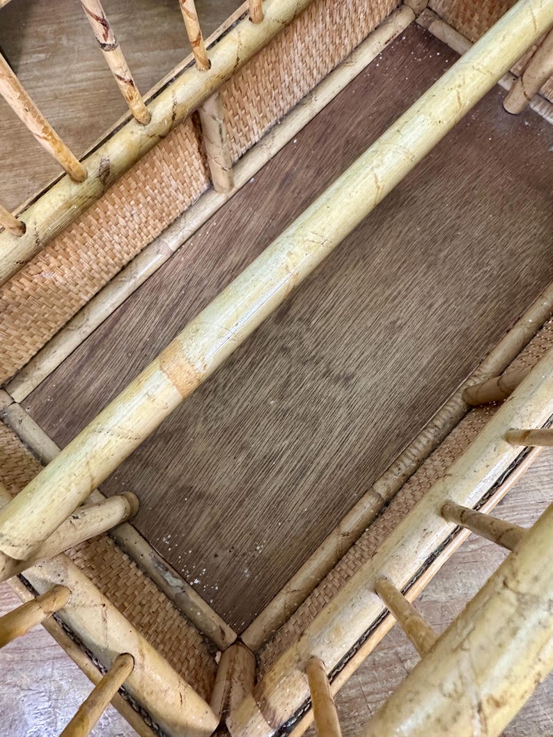 Vintage Bamboo and Rattan Magazine Rack: Boho Magazine Rack - Etsy