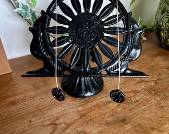 Vintage Black Cast Iron Book Stand | Cast Iron Bookstand | Cast Iron Russel Book Stand | Kitchen Book Stand | Kitchen Decor