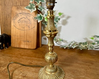 Vintage Brass Table Lamp | Vintage Lighting | Decorative Brass Lamp |  Brass Side Lamp