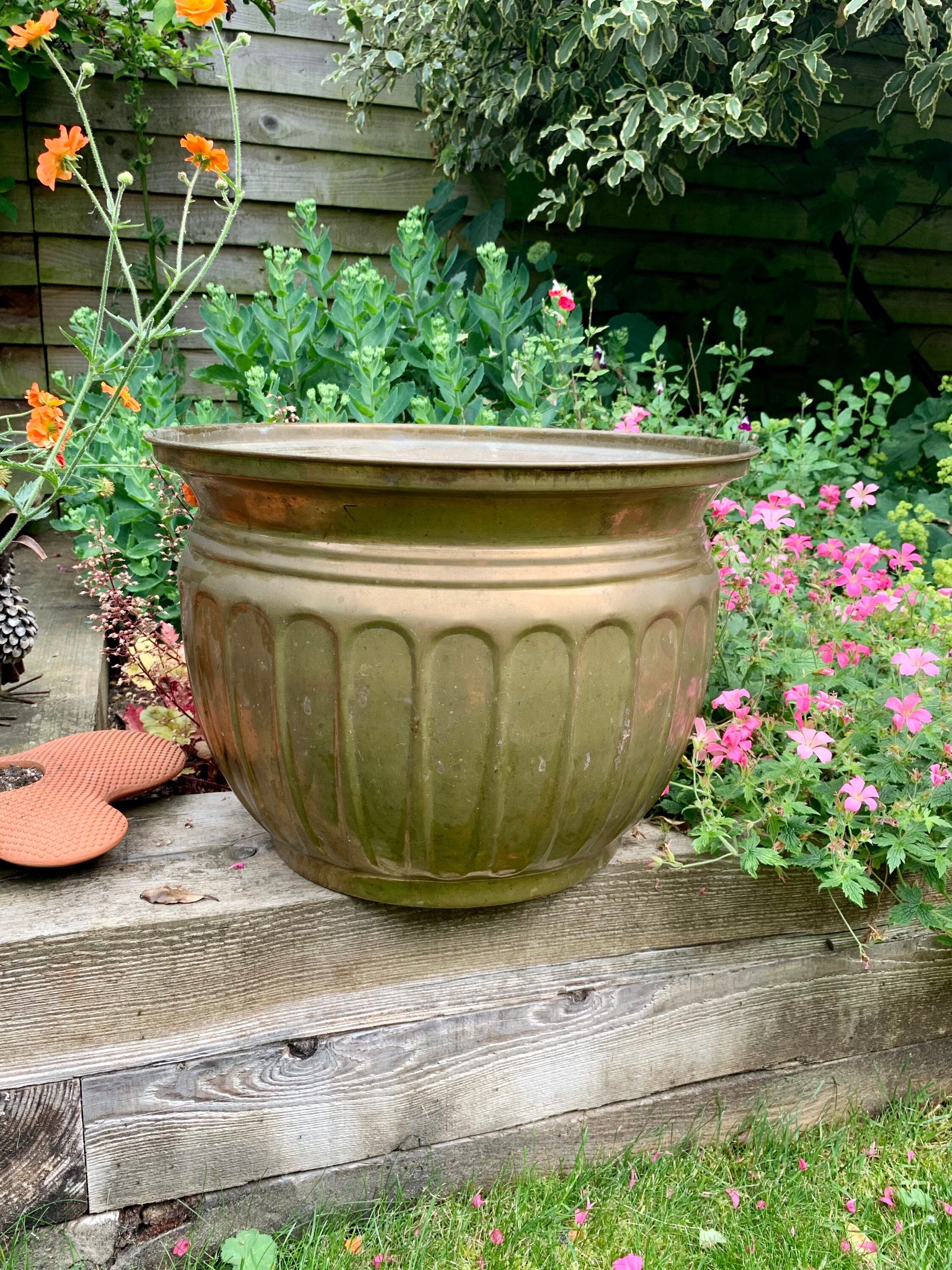 Vintage Extra Large Brass Plant Pot / Vintage Plant Pots / | Etsy