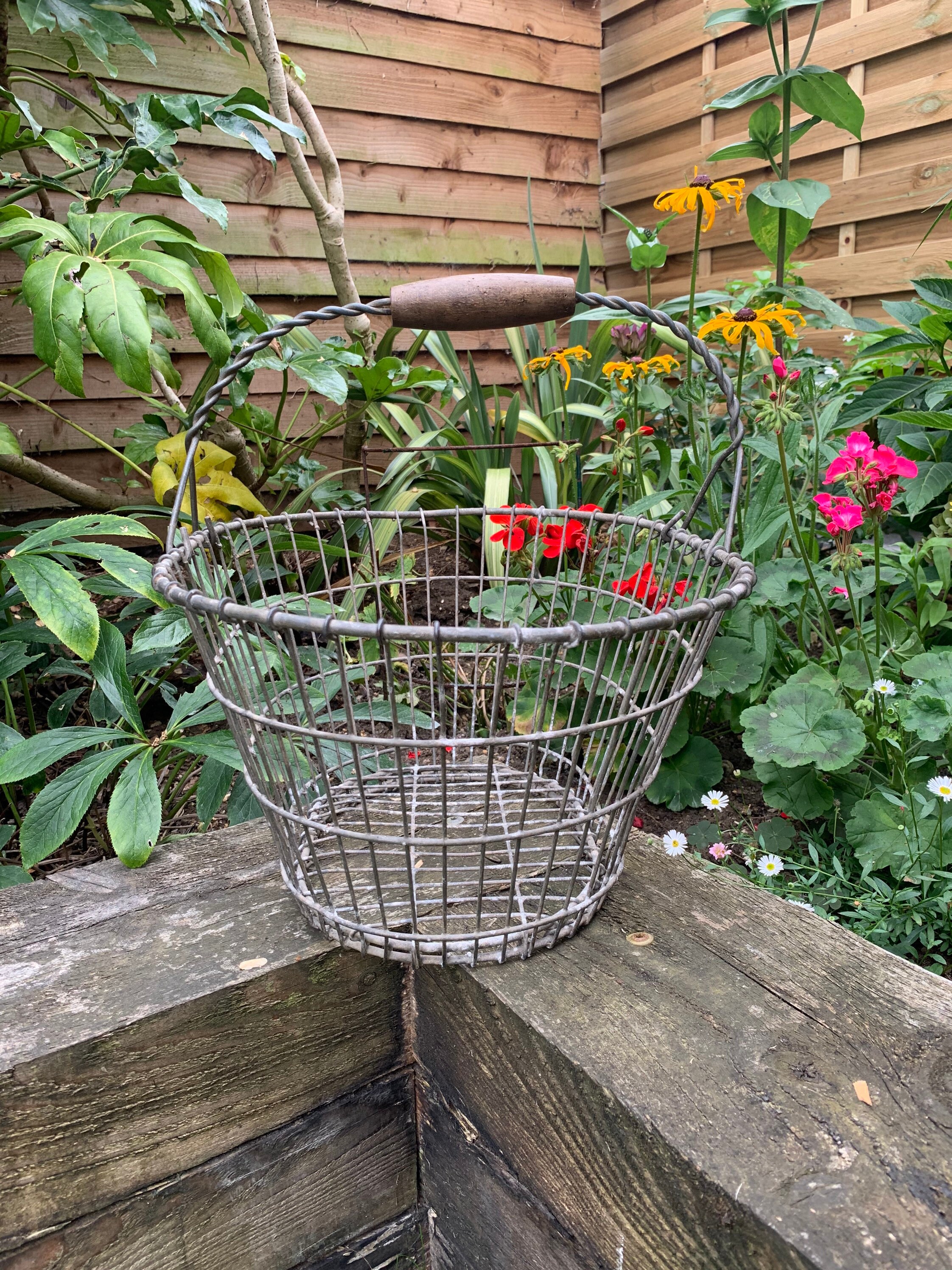 Vintage French Wire Shopping Basket Vintage Style Basket Etsy