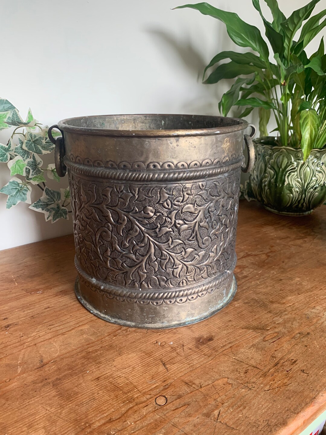 Vintage Large Metal Plant Pot Vintage Plant Pots Cactus Etsy UK