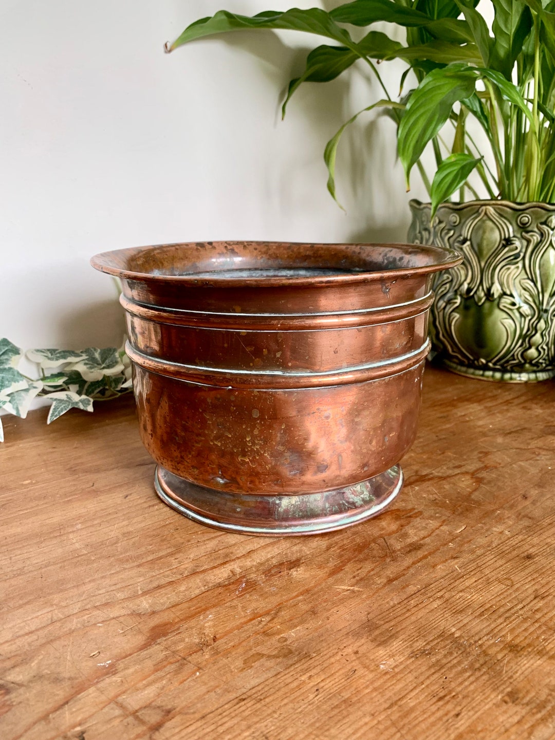 Antique Soutterware Copper Plant Pot Aged Copper Plant Pot Cactus Pots