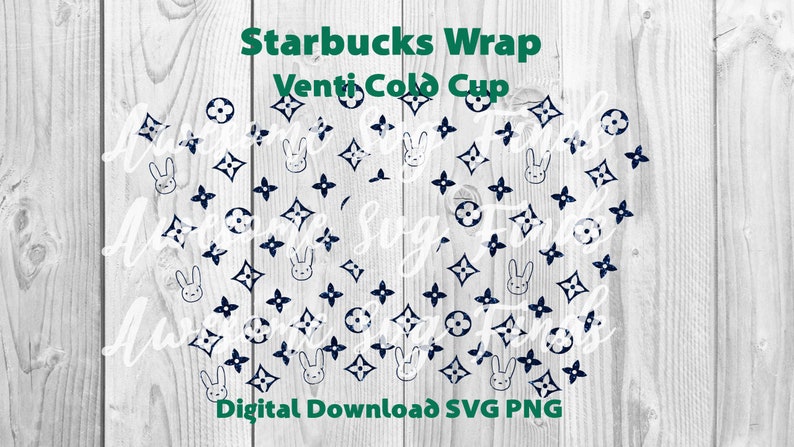 Download Bad Bunny Svg Seamless Full Wrap for Starbucks Venti Cold ...