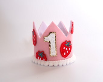 Berry First Birthday Crown - Berry First Crown - First Birthday - Strawberry Crown - Cake Smash