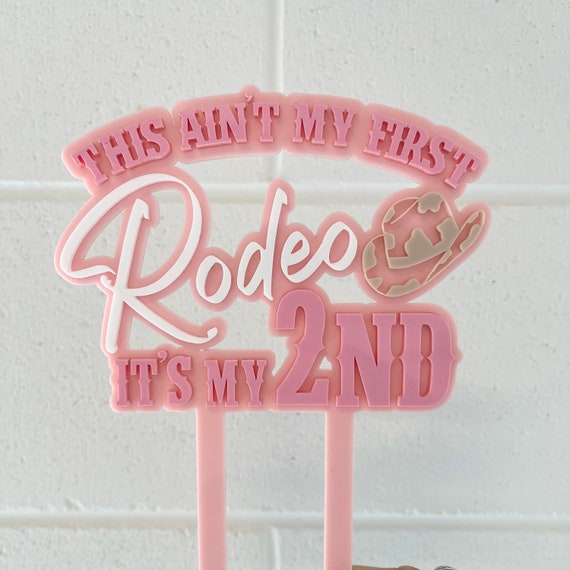 "My 2nd Rodeo" Cowboy Cake Topper - Western Theme Decor For 2nd Birthday, Baby Shower, Or Cowboy Party - View #2