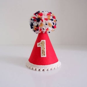 Lustiger Roter Partyhut - Lustiger Roter Geburtstagshut - Erster Geburtstag - Geburtstagspartyhut - Partyhut - Cake Smash