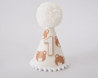 Beary First Party Hat - Bear First Birthday Hat - Beary First - Cake Smash - Teddy Bear