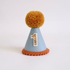 Chapeau de fête bleu gris/turquoise - premier anniversaire - chapeau de fête d'anniversaire - chapeau de fête - fracas de gâteau