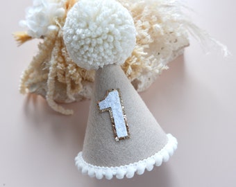Natural Boho Party Hat - The Original Natural Boho Birthday Hat - First Birthday - Birthday Party Hat - Party Hat - Cake Smash - Boho Theme