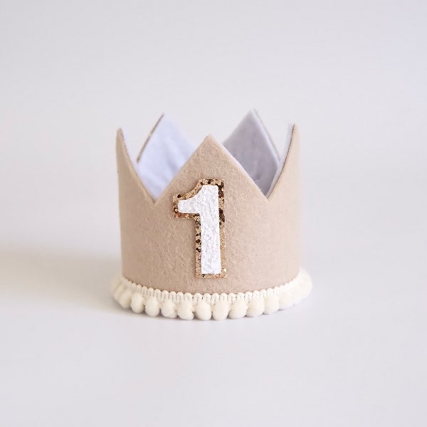 Natural Boho Birthday Crown - Boho Crown - First Birthday - Birthday Party Crown - Party Hat - Cake Smash
