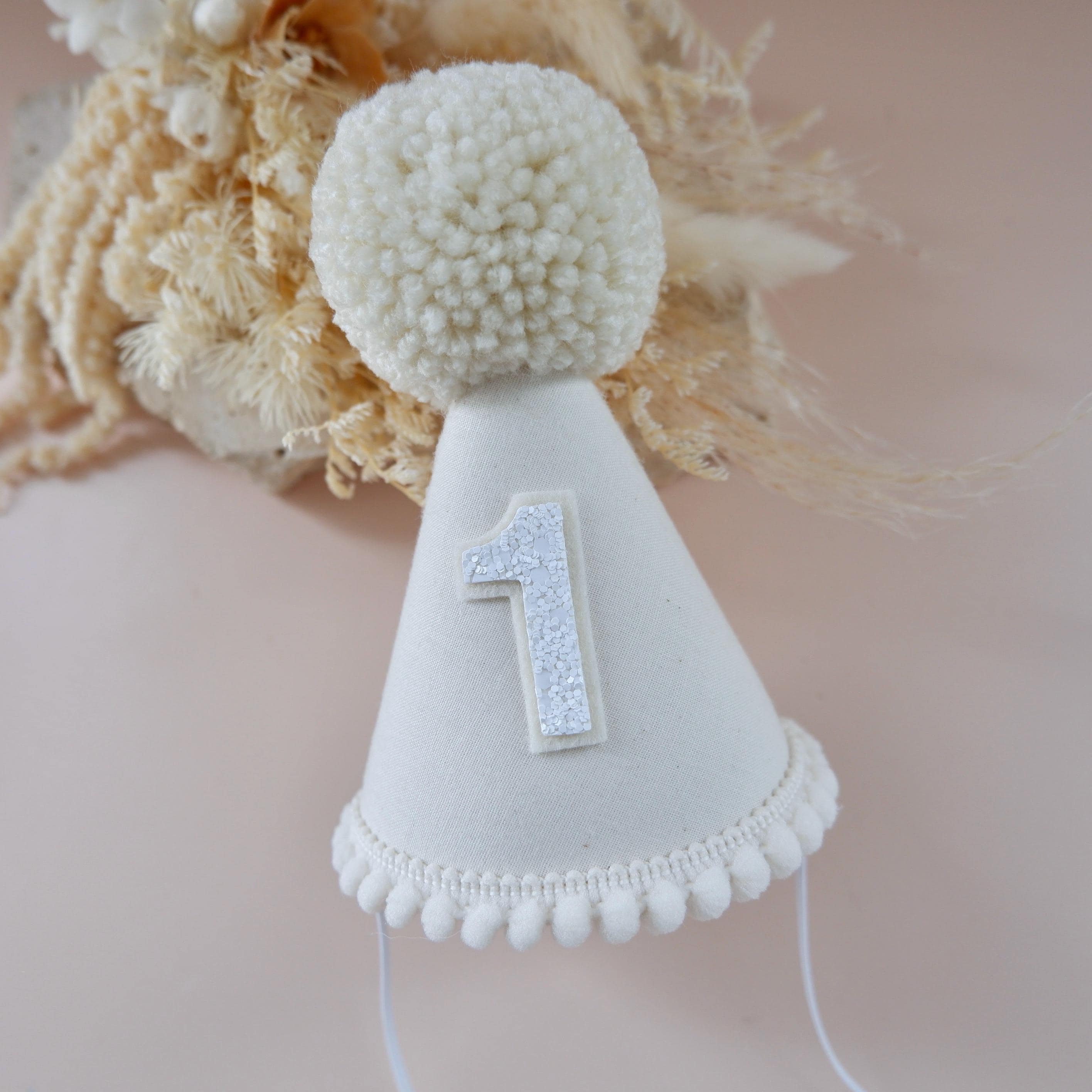 Neutral Party Hat - Neutral Birthday Hat - Birthday Party Hat - Party Hat - Cake Smash - Boho- First Birthday