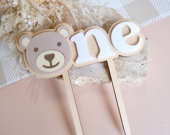 Beary First Cake Topper - First Birthday Cake Topper - One Cake Topper - Cake Smash