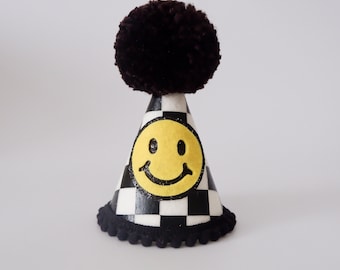One Cool Dude Party Hat - One Cool Dude Birthday Hat - One Happy Dude - Cake Smash - Smiley Face