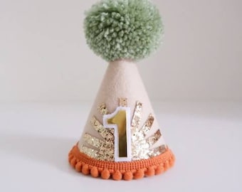 First Lap Around the Sun Party Hat - Trip Around the Sun Party Hat - First Birthday - Birthday Party Hat - Party Hat - Cake Smash - Boho