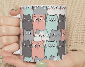 Cat Mug, Cat Mom Mug, Cat Dad Mug, Kawaii Mug, Custom Cat Mug, Cat Lover Gift, Funny Cat Mug, Cat Coffee Mug, Cat Cup, Cat Themed Gifts