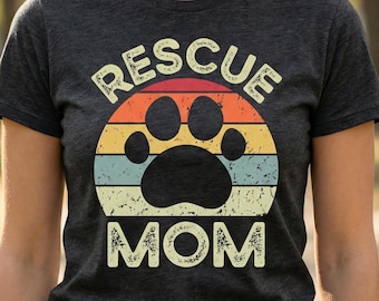 Maglietta retrò per mamma salvata / Maglietta "Adotta, non comprare" / Regalo per la cura del cane in affido