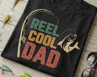 Reel Coole Dad Shirt | Lustiges Fischen Geschenk Männer | Retro Fischer-Vatertags-T-Shirt