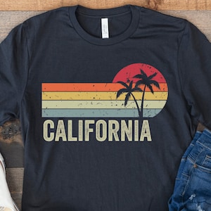 California Shirt, Retro Vintage California, California Sunset, Trendy California Gift, Made in California, West Coast Tee, Cali Girl Shirt image 1