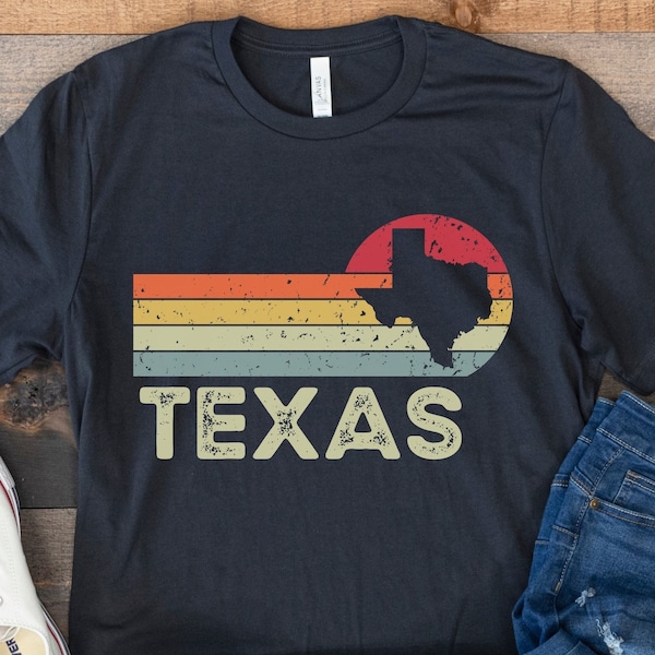 Texas Shirt, Retro Vintage Texas, Texas Grafik T-Shirt, Retro Country Shirt, Texas Karte Shirt, Geschenk für Texaner, Western Cowgirl Shirt, Texas Zuhause