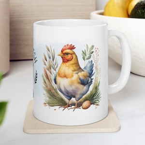 Chicken Mug, Chicken Gifts, Chicken Coffee Mug, Farm Mug, Chicken Lover Gift, Farm Gifts, Chicken Mom, Country Gifts, Farm Fresh Eggs