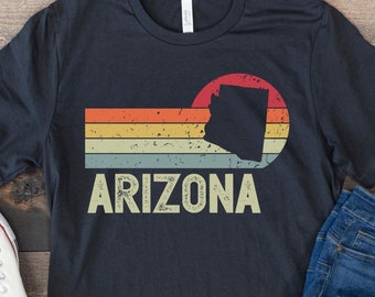 Arizona Shirt, Arizona Gifts, Arizona Home State, Arizona Kaart, Retro Zonsondergang Arizona, Vintage Arizona, Gift uit Arizona, Southwest Souvenir