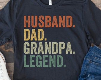 Grandpa Shirt, Husband Dad Grandpa Legend, Funny Gift for Grandpa, Grandfather Gift Father's Day, Best Grandpa Shirt, Personalized Grandpa