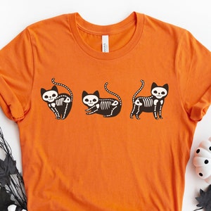 Halloween Cat Shirt, Black Cat Shirt, Spooky Season Shirt, Cat Skeleton Shirt, Cat Halloween Shirt, Cute Halloween Shirt, Funny Cat Shirt