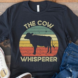 Camisa de vaca, Regalo divertido para el amante de la vaca, Camisa de vaquera, Camiseta de mamá de vaca, Camisa vegana, Camisa de animales de granja, Granjero vintage retro, El susurrador de vacas