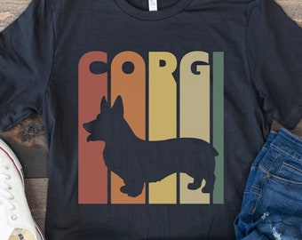 Corgi Shirt, Retro Vintage Corgi, Gift for Corgi Lover, Pembroke Welsh Corgi, Corgi Mom, Dog Owner Shirt, Dog Dad Shirt, Crazy Corgi Lady