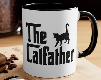 Cat Dad Mug, Cat Dad Gift, Custom Cat Mug, Fathers Day Mug, Black Cat Mug, Cat Themed Gifts, Funny Cat Mug, Cat Coffee Mug, The Catfather