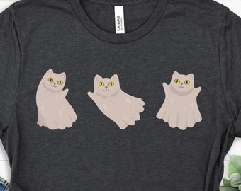 Camisa de gato de Halloween, camisa fantasma, camisa de Boo, temporada espeluznante, camiseta de gato fantasma, gato de Halloween, linda camiseta de Halloween, mamá de Halloween, camisa de gato divertida