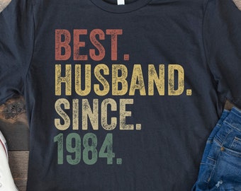 Best Husband Since 1984 Shirt, Personalized Anniversary Gift for Him, 40th Wedding Anniversary, 40 Year Anniversary, Father's Day Shirt