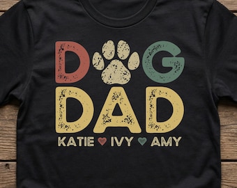 Dog Dad Shirt, Personalized Pet Gift for Him, Custom Fathers Day Gift from Dogs