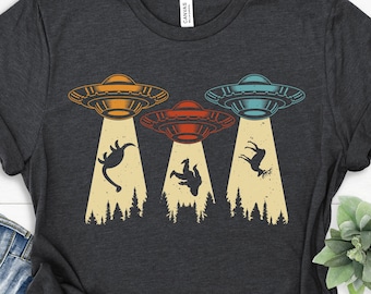 UFO Abduction T-Shirt, Bigfoot, Alien, Dinosaur, Space Shirt